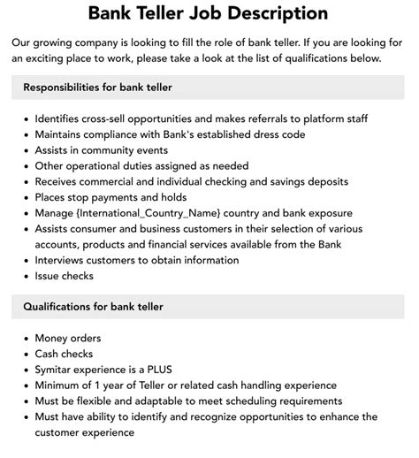 Teller Job Description [Updated for 2024] .